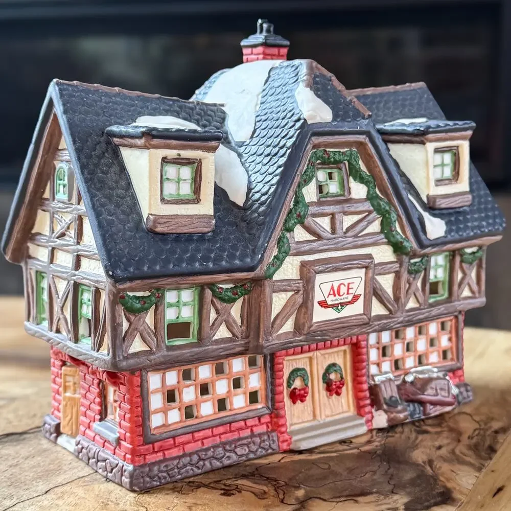 1993 Dickens Keepsake Village ACE HARDWARE Lighted House OWell Christmas Novelty